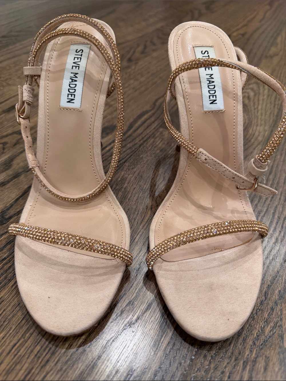 Steve Madden Crystal Strap Heeled Sandals